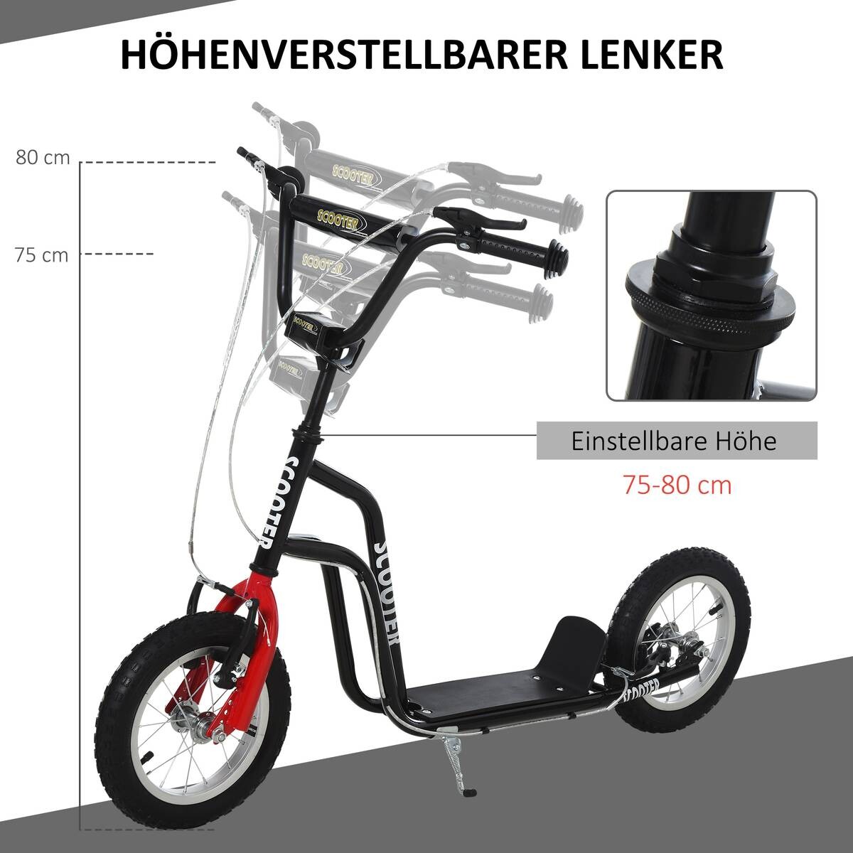 HOMCOM Kinderroller schwarz