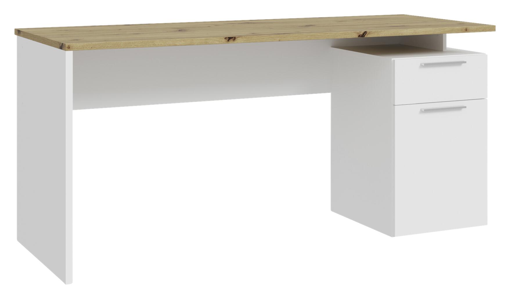 Schreibtisch weiß Eiche Artisan Nachbildung B/H/T: ca. 160x74x60 cm Schreibtisch weiß Eiche Artisan Nachbildung B/H/T: ca. 160x74x60 cm