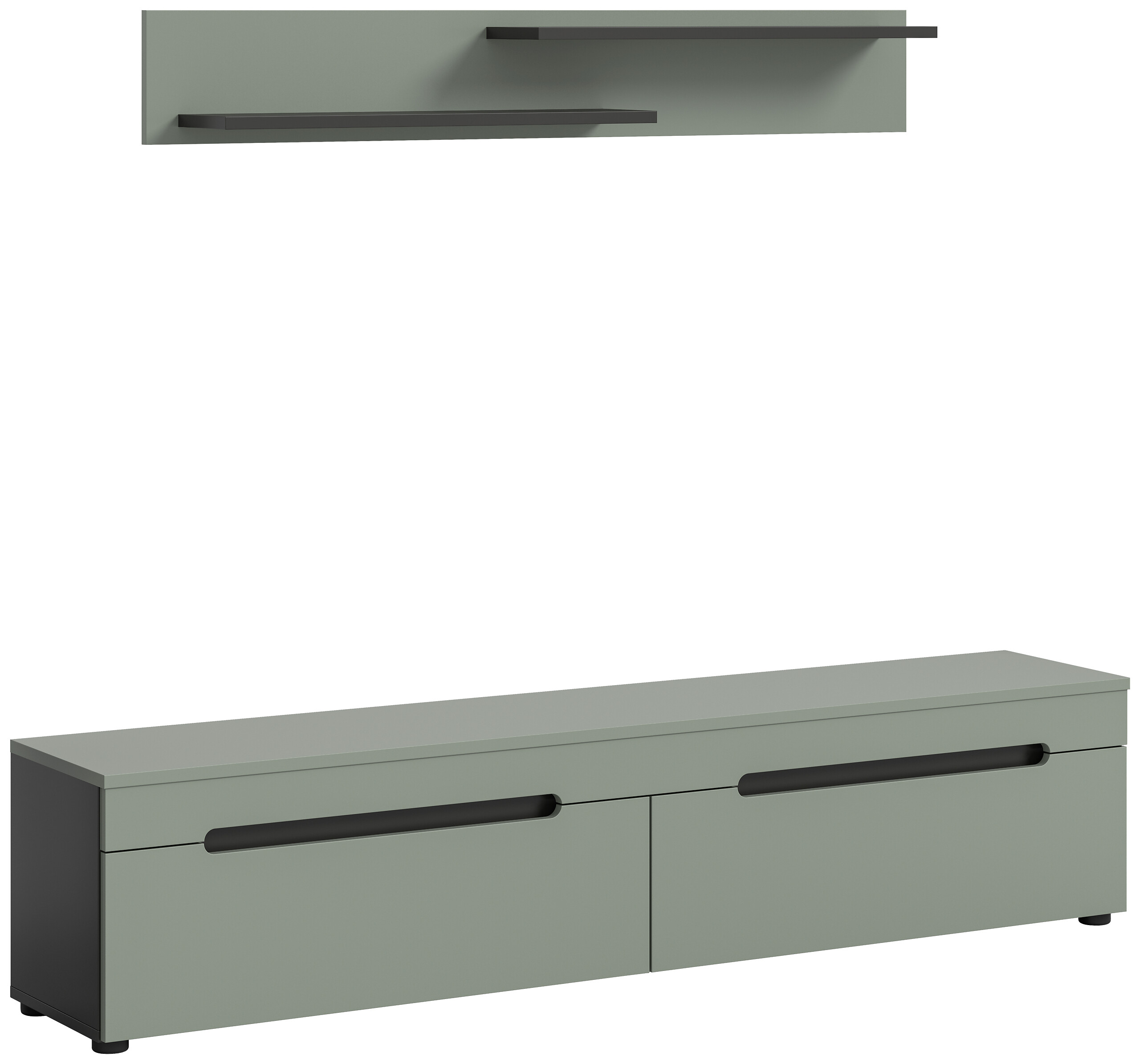 TV-Lowboard Canu grün basaltgrau Nachbildung B/H/T: ca. 170x38x33 cm TV-Lowboard Canu grün basaltgrau Nachbildung B/H/T: ca. 170x38x33 cm