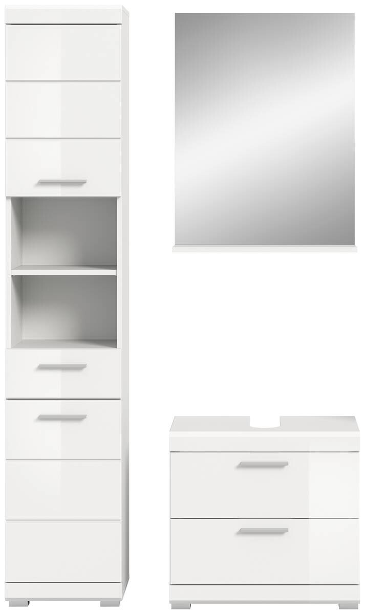 Badezimmer-Set Scout weiß weiß Hochglanz B/H/T: ca. 112x191x37 cm