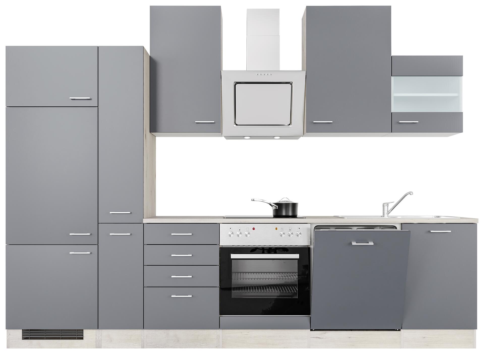 Flex-Well Küchenblock Morena Basalt matt B/H/T: ca. 310x234x60 cm