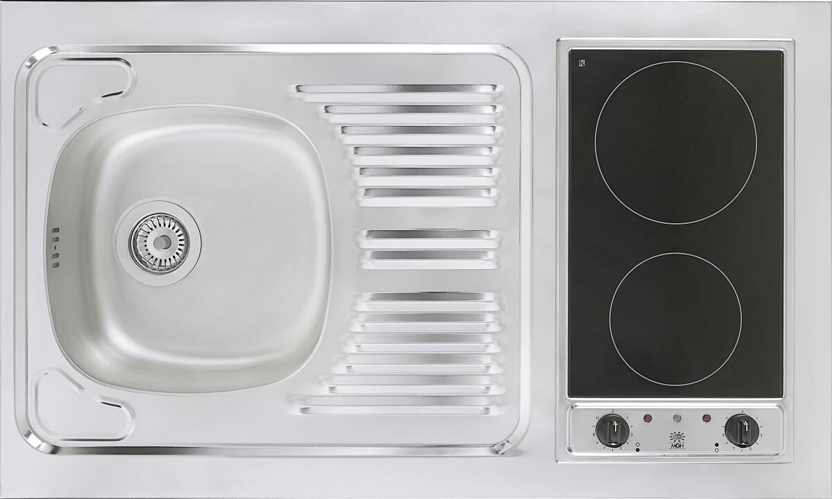 Respekta Miniküche 100 grau matt B/H/T: ca. 100x200x60 cm