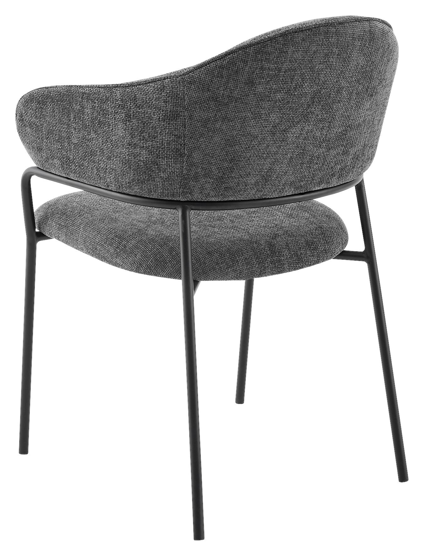 Stuhl CURVE, 2er-Set grau Stoff B/H/T: ca. 60x86x58 cm