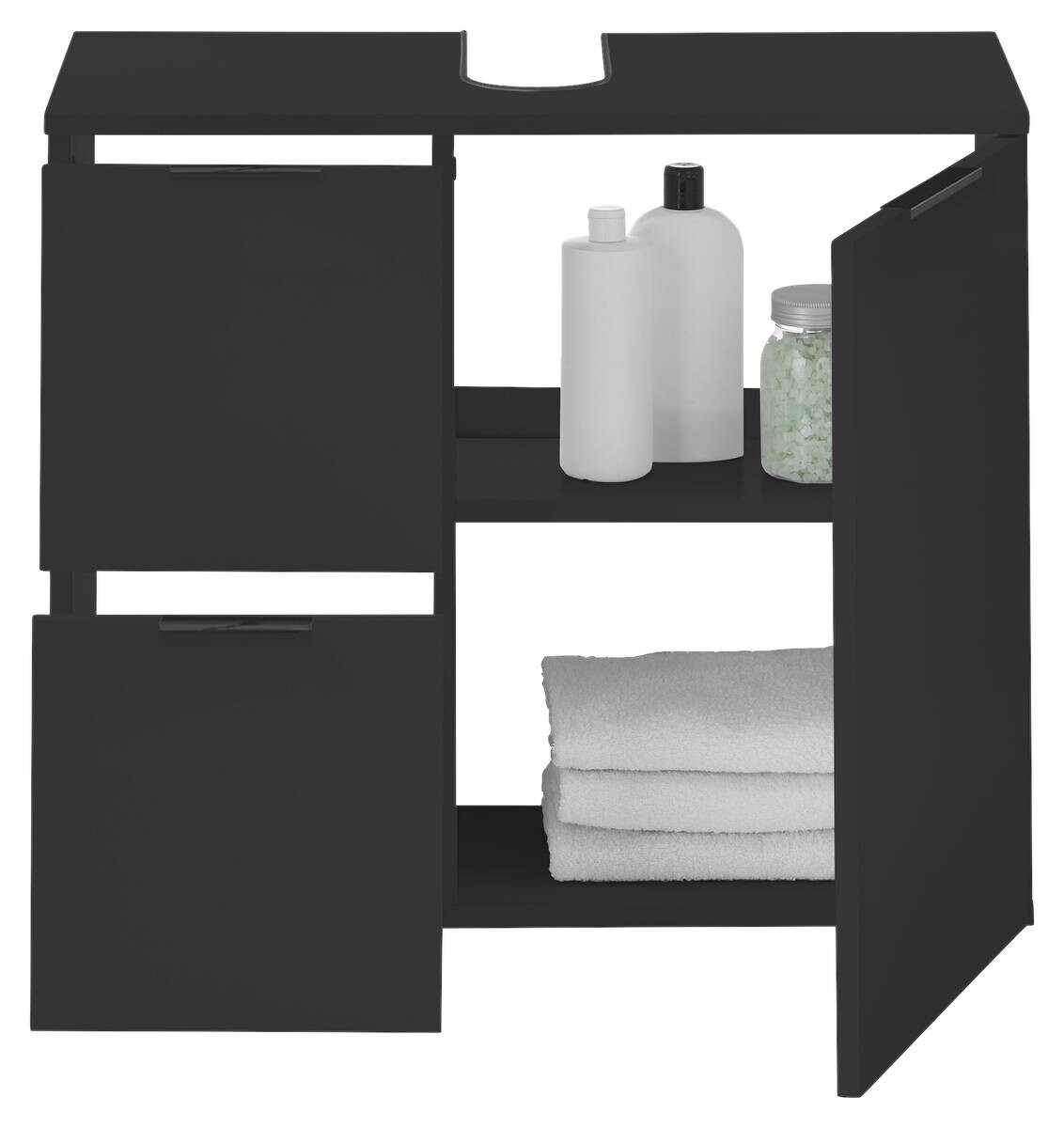 Waschbeckenunterschrank Porto schwarz B/H/T: ca. 70x60x35 cm