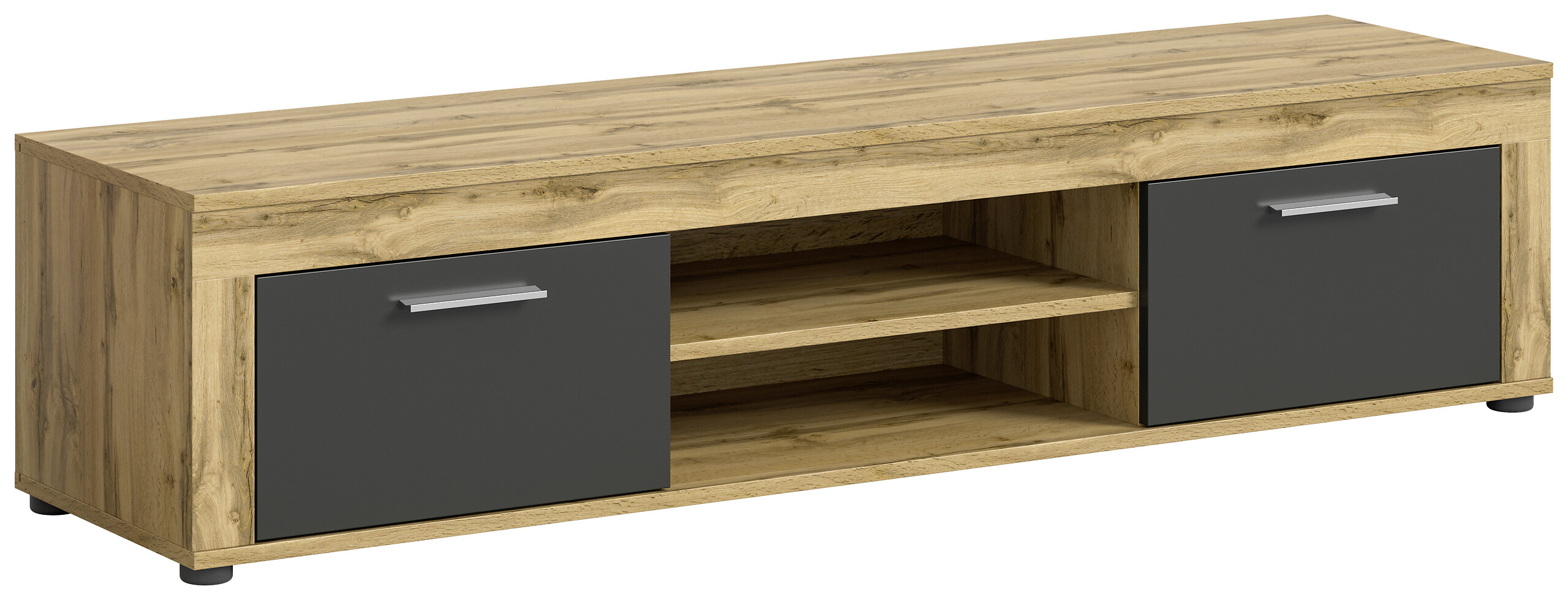 Lowboard Jam Eiche Wotan Nachbildung grau B/H/T: ca. 160x37x40 cm