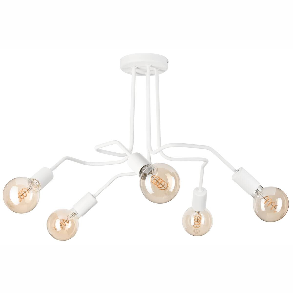 Lamkur Deckenleuchte Domino weiß Stahl H/L: ca. 40x59 cm E27 5 Brennstellen