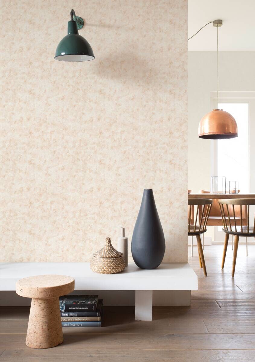 Papiertapete Wischoptik beige B/L: ca. 53x1005 cm