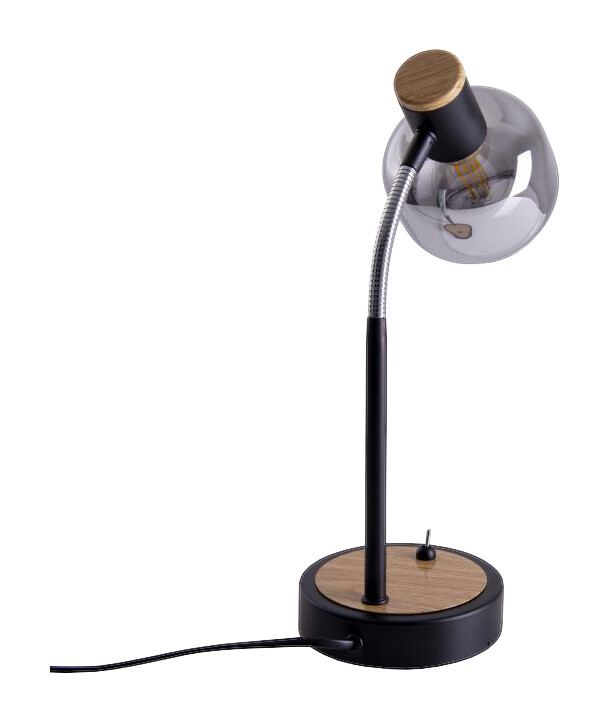 Näve Leuchten Tischleuchte NV3185922 schwarz Metall Glas H/D: ca. 39x12 cm E14 1 Brennstellen