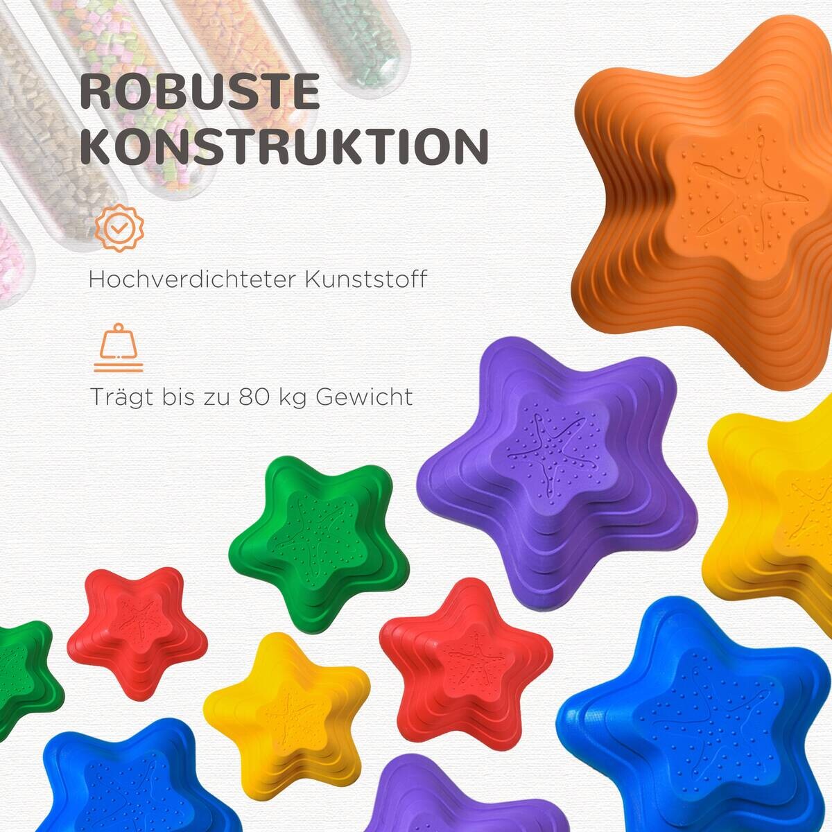 Outsunny Kinder Balanciersteine 11-tlg. B/H/L: ca. 40,5x40,5x20 cm