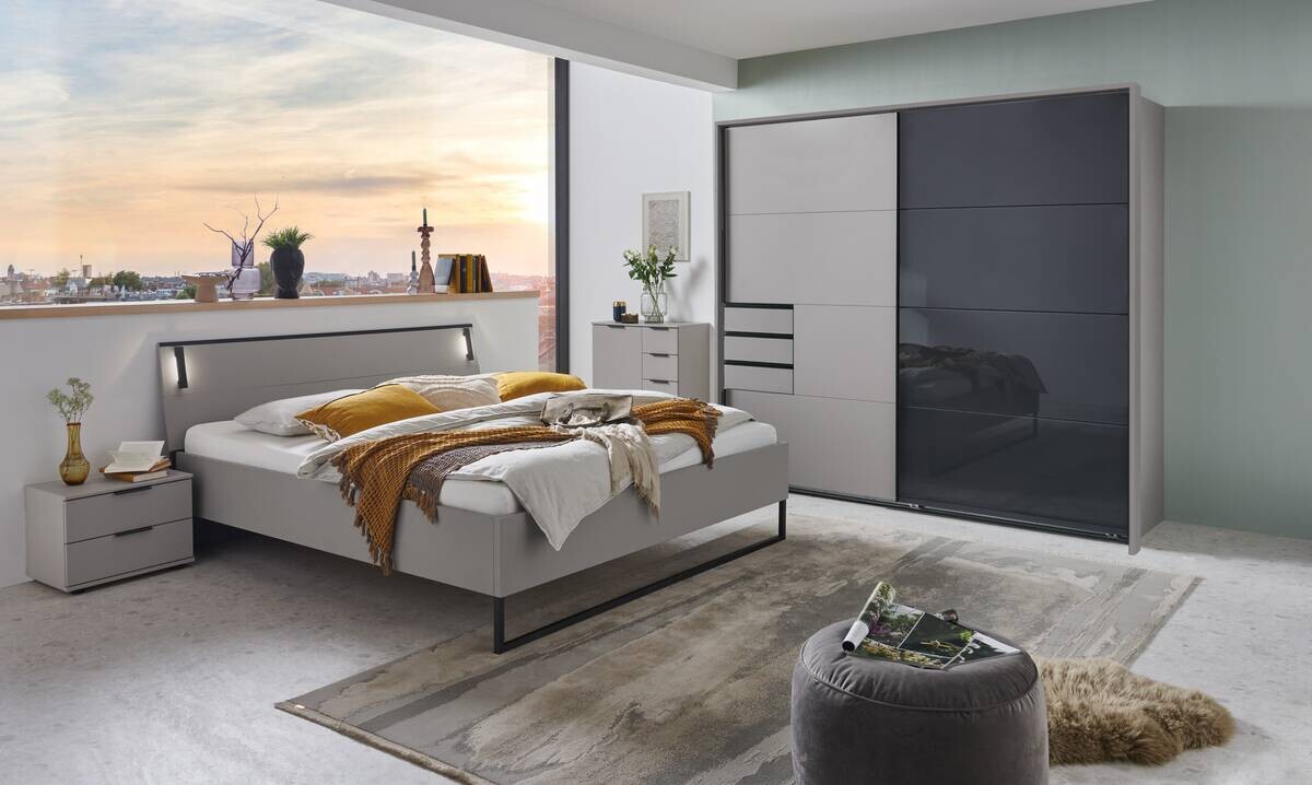 Schwebetürenschrank Tilburg Sahara grau B/H/T: ca. 225x208x64 cm