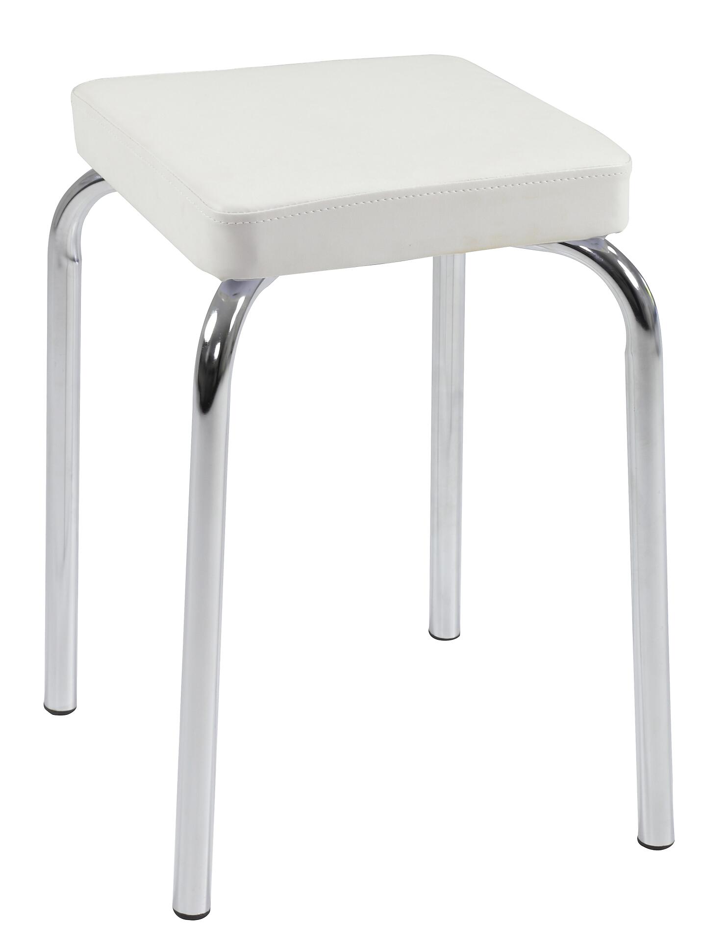 Stapelhocker Sandra weiß Kunstleder B/H/T: ca. 31x46x31 cm