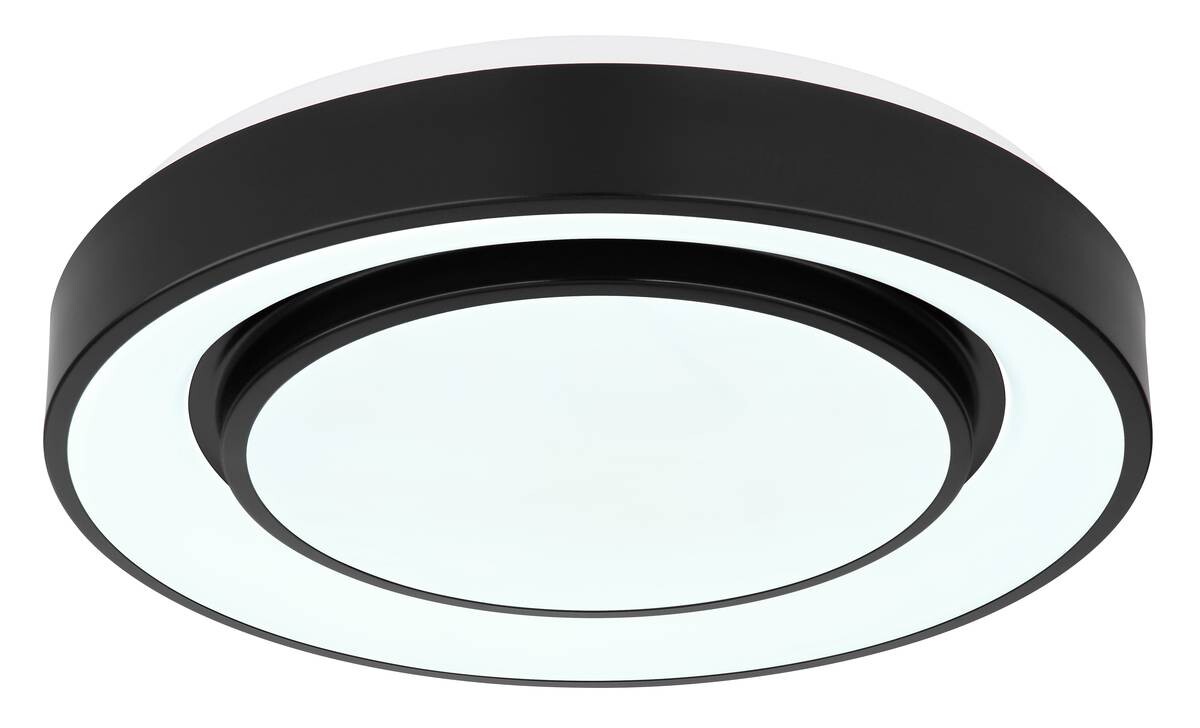 GLOBO Deckenleuchte Sully schwarz Opal Metall Kunststoff H/D: ca. 7,5x38 cm