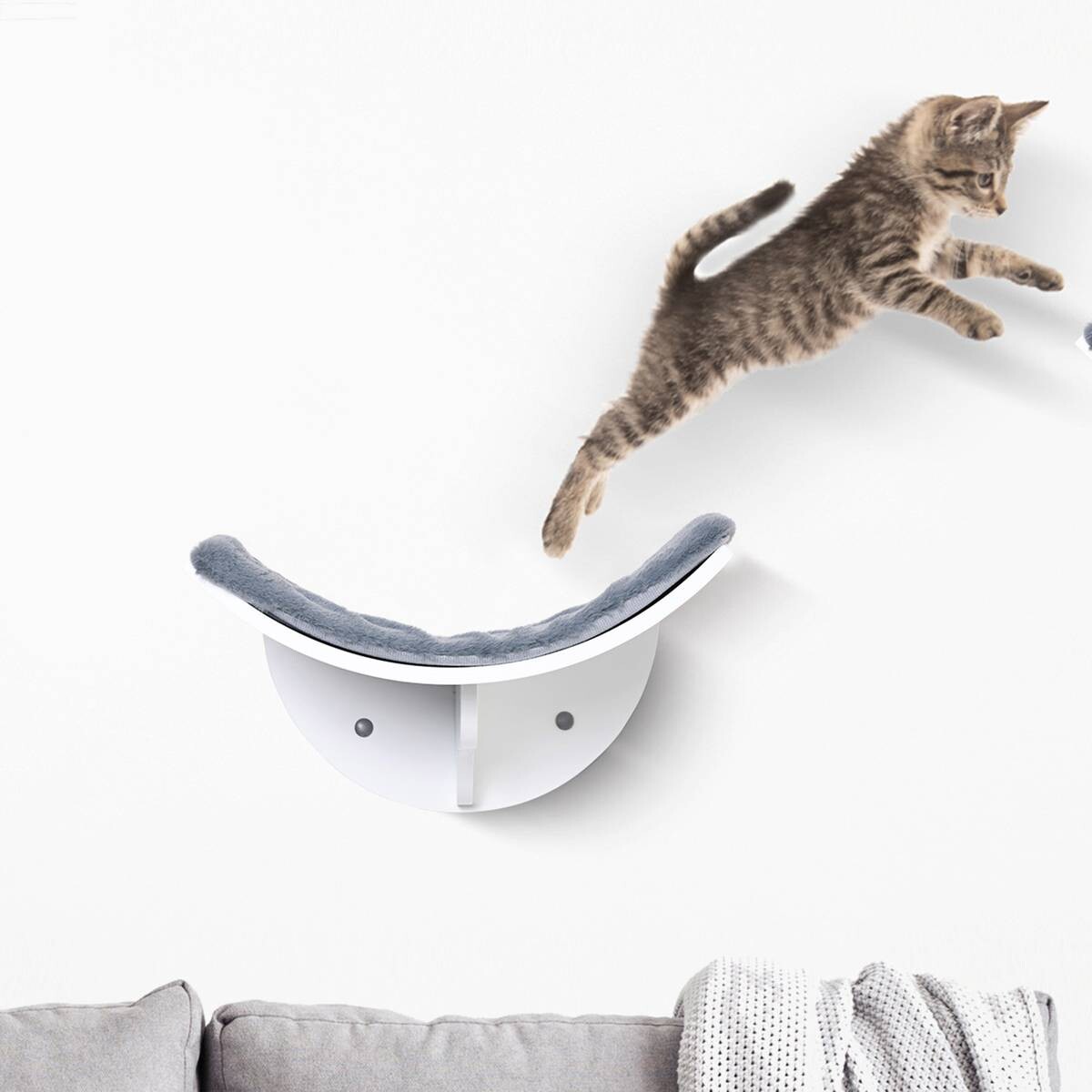 PawHut Katzenbett grau Polyester B/H/L: ca. 28x21x41 cm