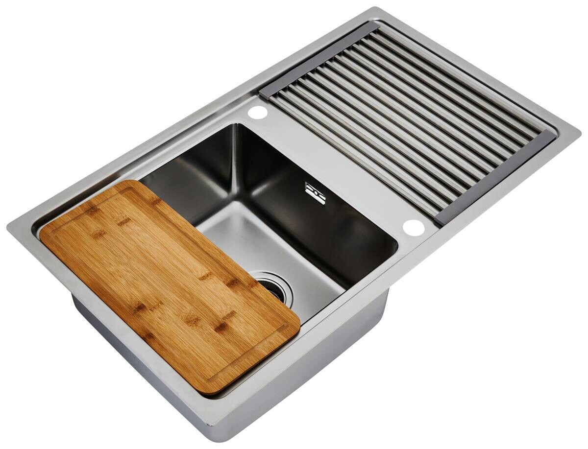 Respekta Einbauspüle Chicago 86 x 50 Edelstahl B/H/T: ca. 86x19x50 cm