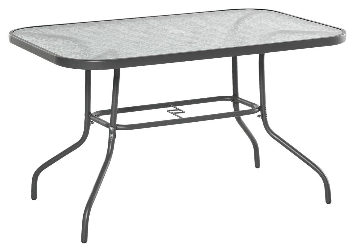 Outsunny Gartentisch grau Glas B/H/L: ca. 80x70x120 cm