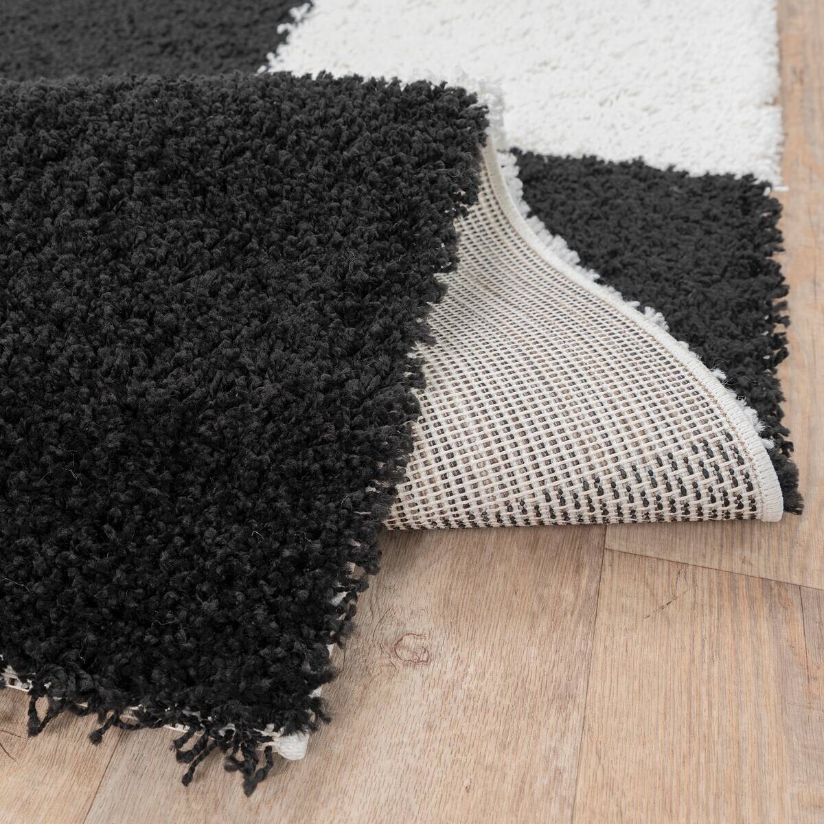 Sanat Hochflorteppich MILANO schwarz B/L: ca. 80x200 cm