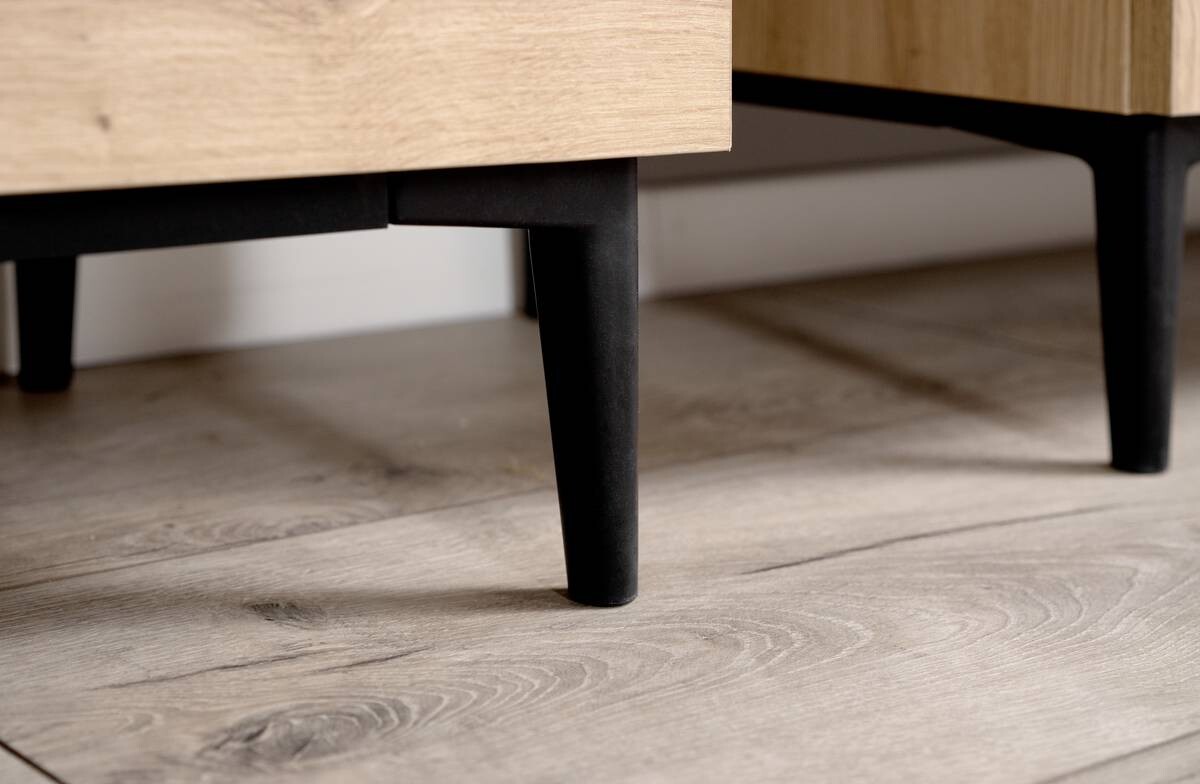 Kommode Nola Eiche Artisan Nachbildung schwarz B/H/T: ca. 80x90x42 cm