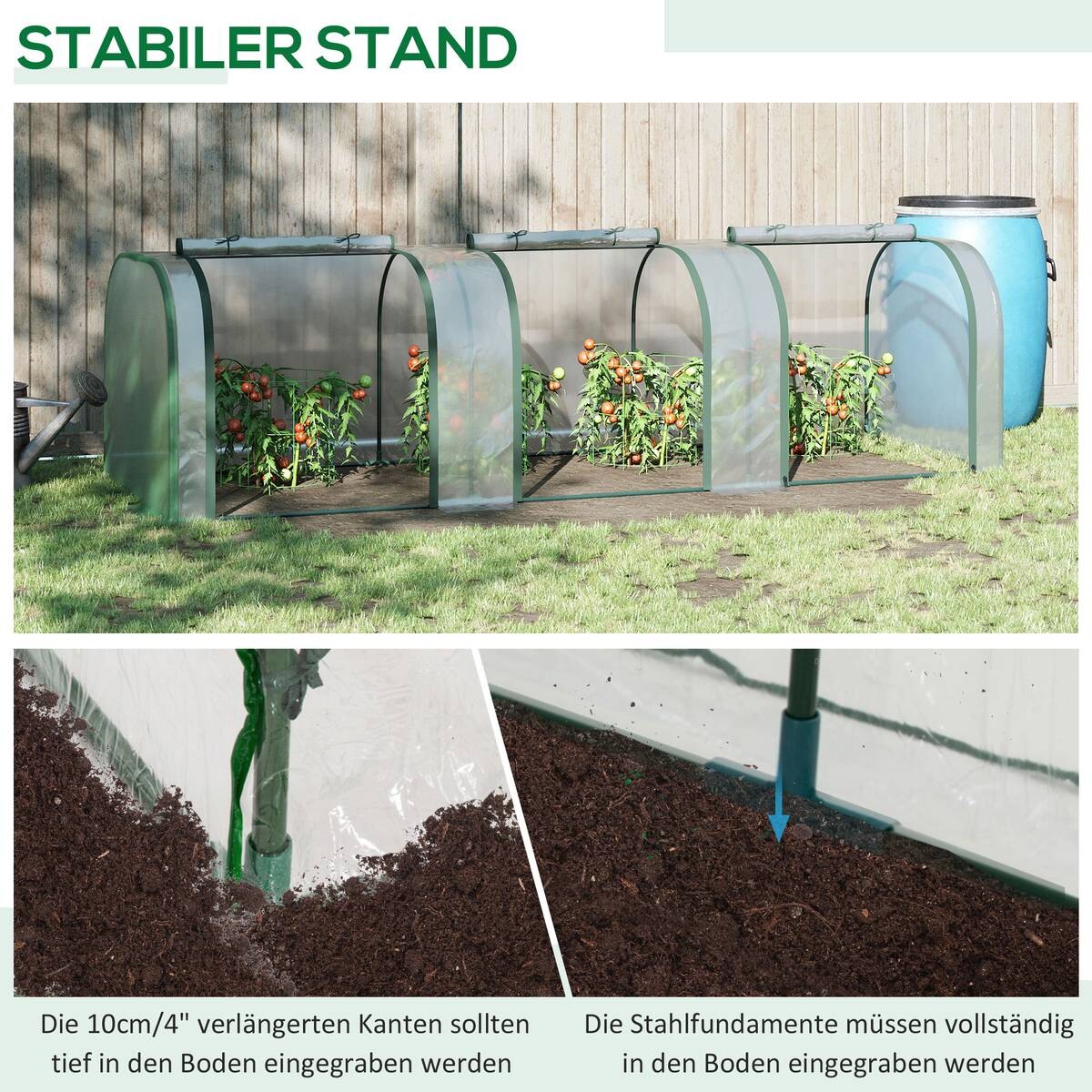 Outsunny Gewächshaus B/H/L: ca. 100x80x295 cm