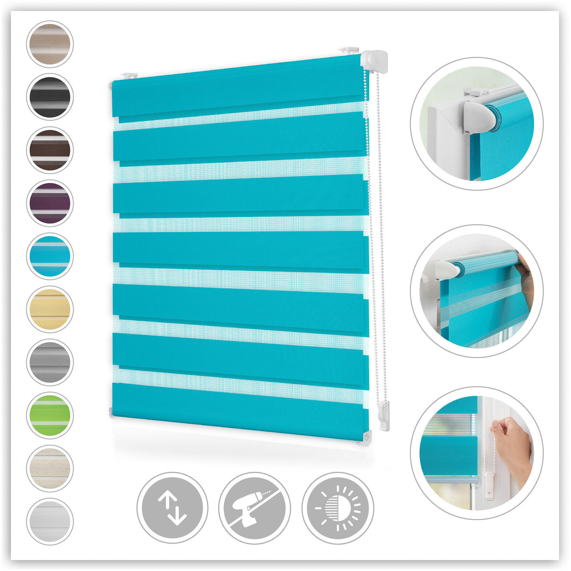 LICHTBLICK Doppelrollo Duo blau B/L: ca. 70x220 cm