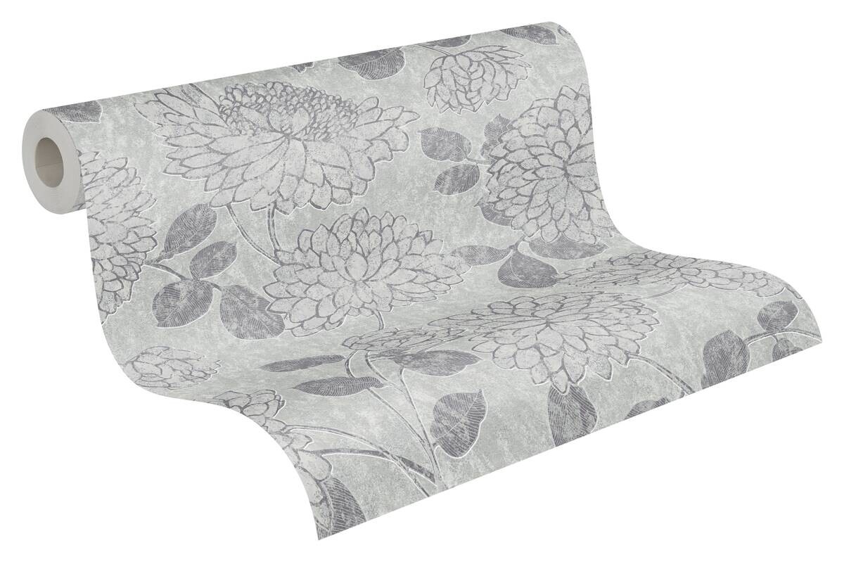 A.S.Creation Vliestapete Attractive 2 Floral hellgrau B/L: ca. 53x1005 cm