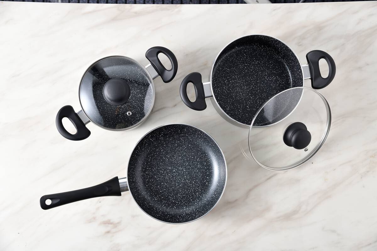 SAN IGNACIO Kochgeschirrset Soria schwarz Aluminium 4 tlg.