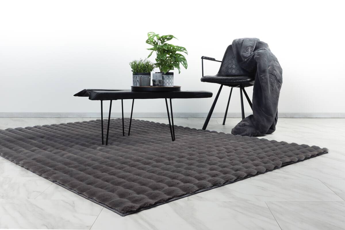 Kayoom Hochflorteppich Harmony 825 Graphit B/H/L: ca. 80x4x150 cm