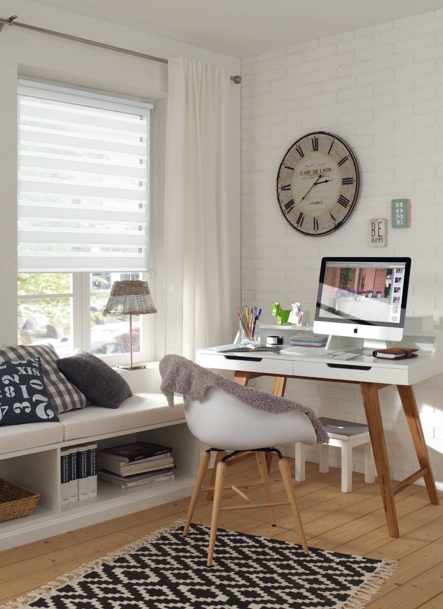 Boviva Doppelrollo weiß B/L: ca. 40x150 cm