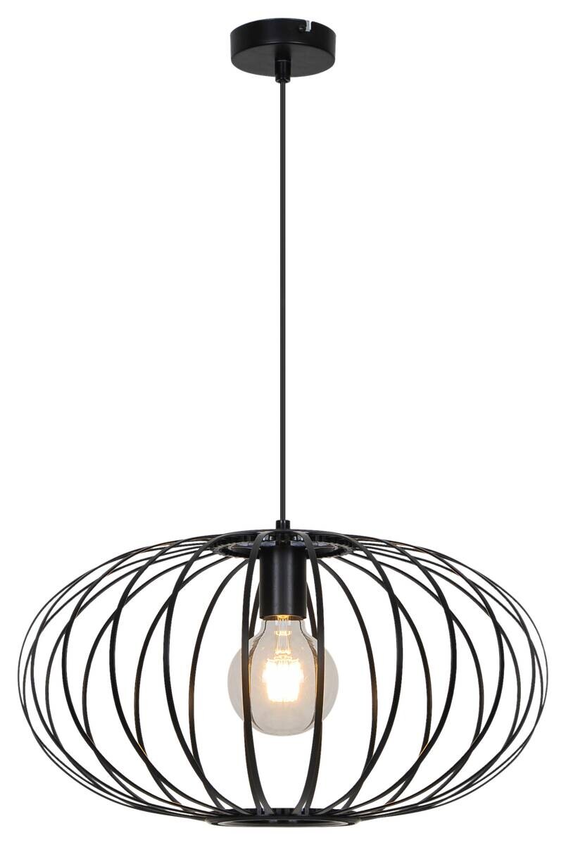 POCOline Pendelleuchte Marlene mattschwarz Metall H/D: ca. 120x48 cm E27 1 Brennstellen