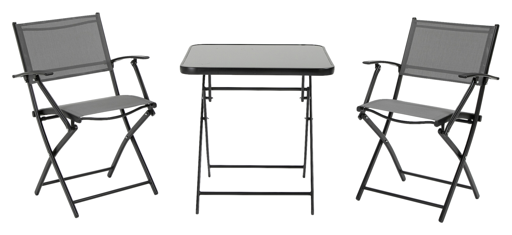Outsunny Sitzgruppe schwarz Metall B/H/L: ca. 60x70x60 cm