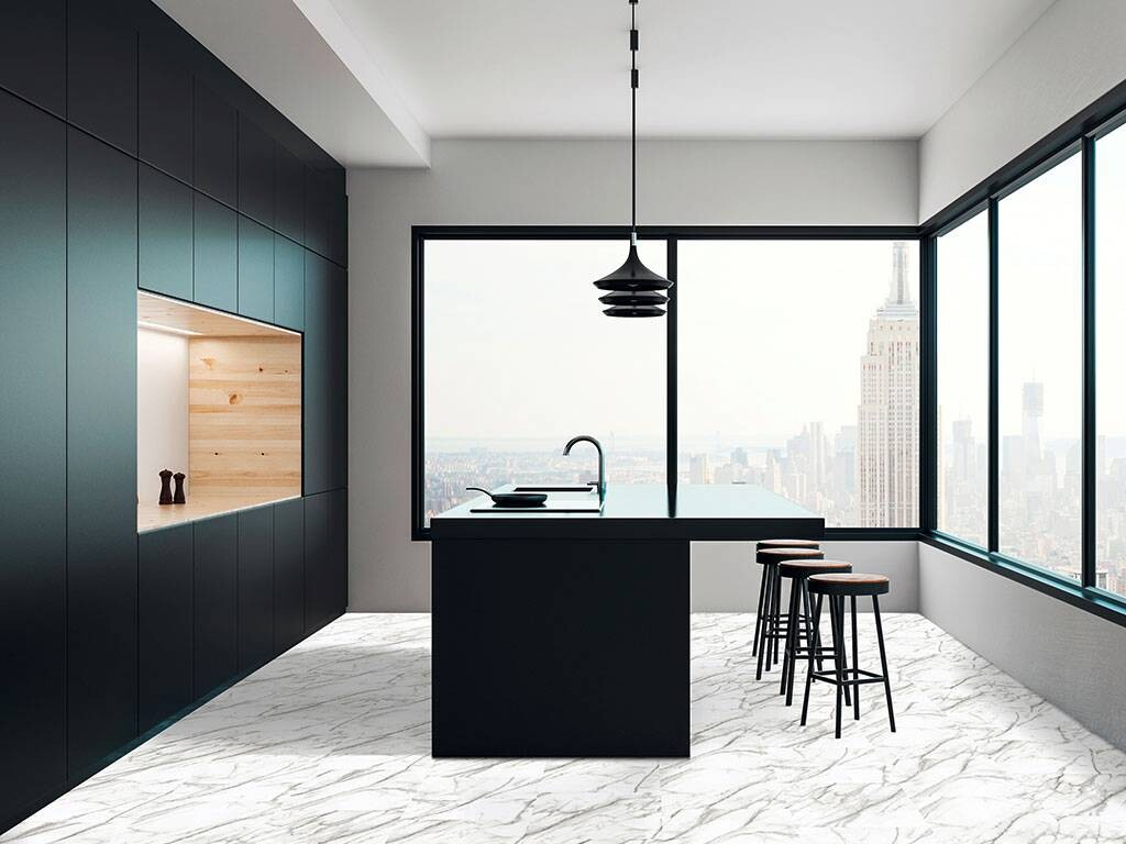 Vinylfliese White Slate, ca. 1,045 m² im Paket B/L: ca. 45,72x45,72 cm