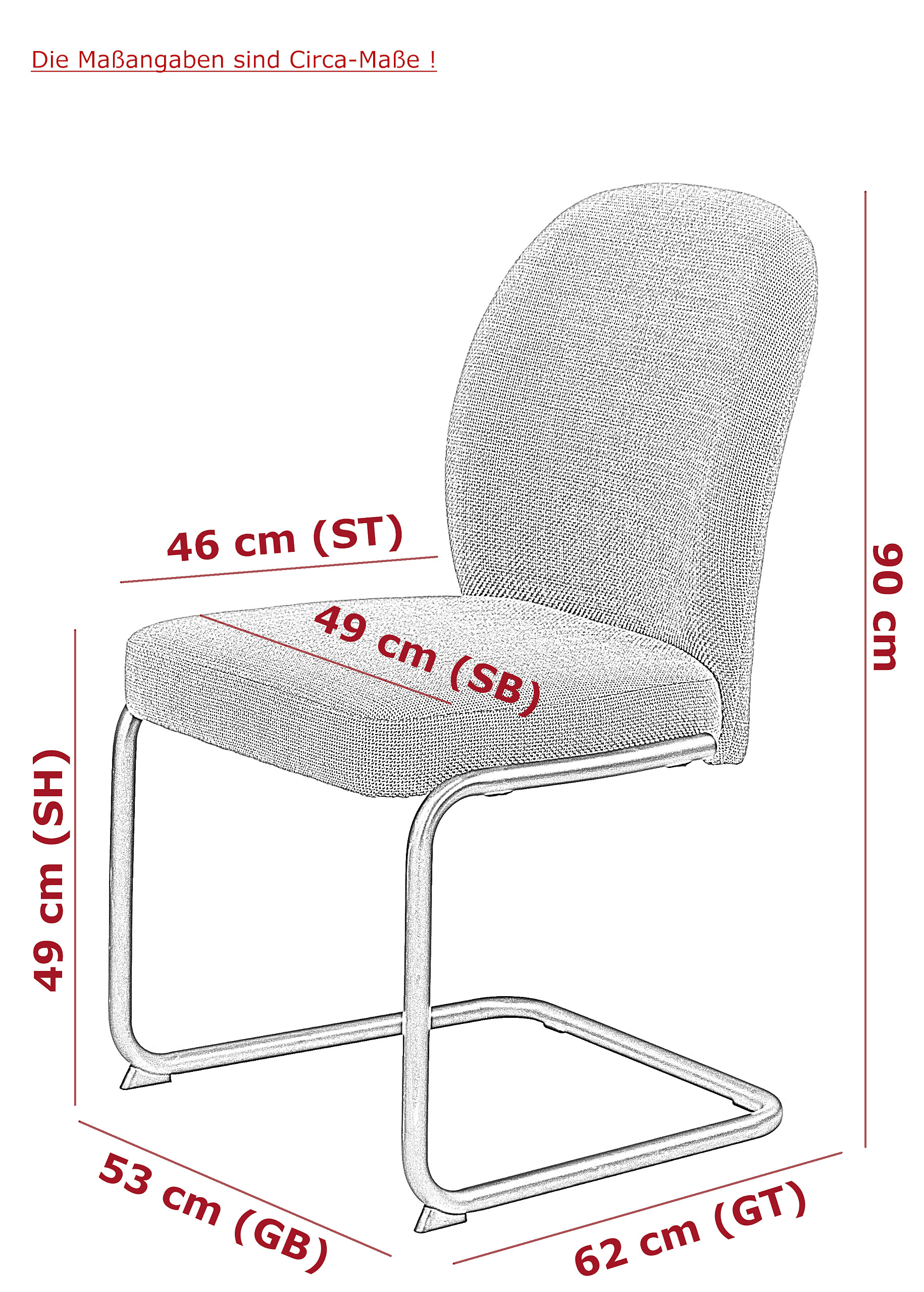 Schwingstuhl Karen II, 2er-Set schlamm Webstoff B/H/T: ca. 53x90x62 cm