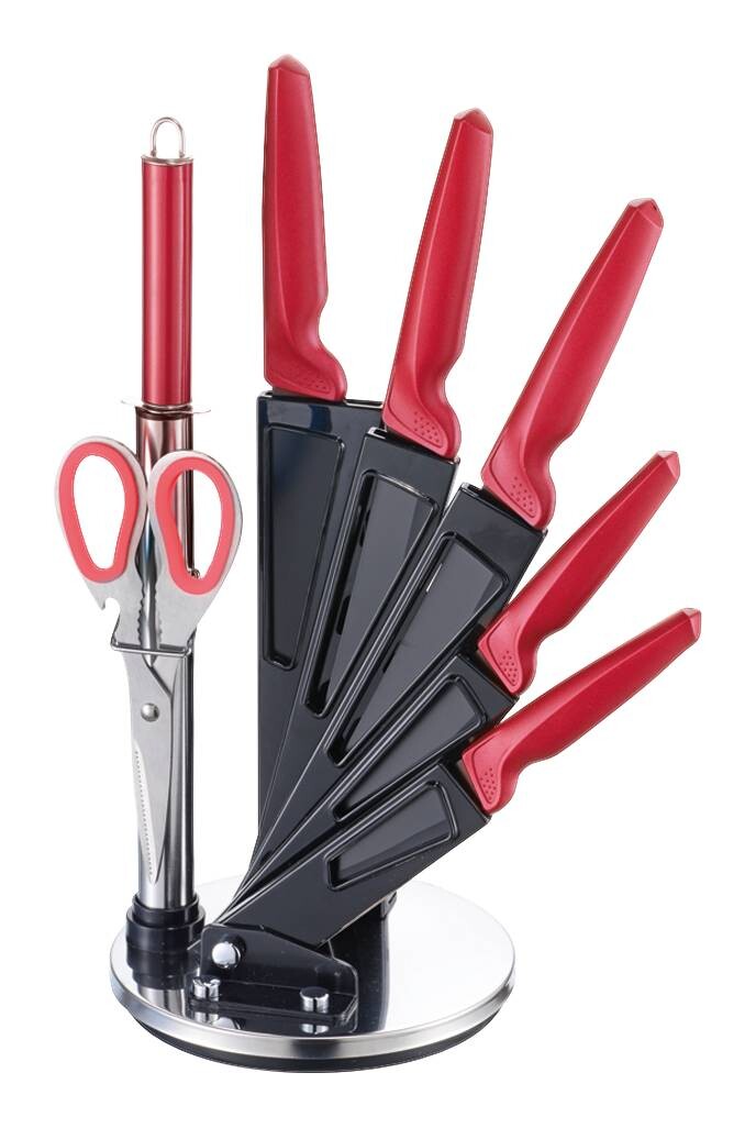 MICHELINO Messerset rot Edelstahl 8 tlg.