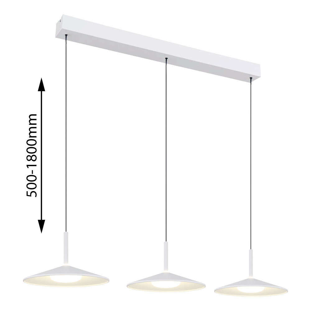 GLOBO LED-Hängeleuchte Opal transparent weiß PVC Acryl Metall B/H/L: ca. 25x180x95 cm 1.0 Brennstellen