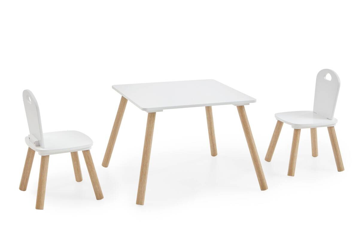 Kindermöbel-Set 3er Set Pinie Nachbildung weiß B/H/T: ca. 55x43x55 cm