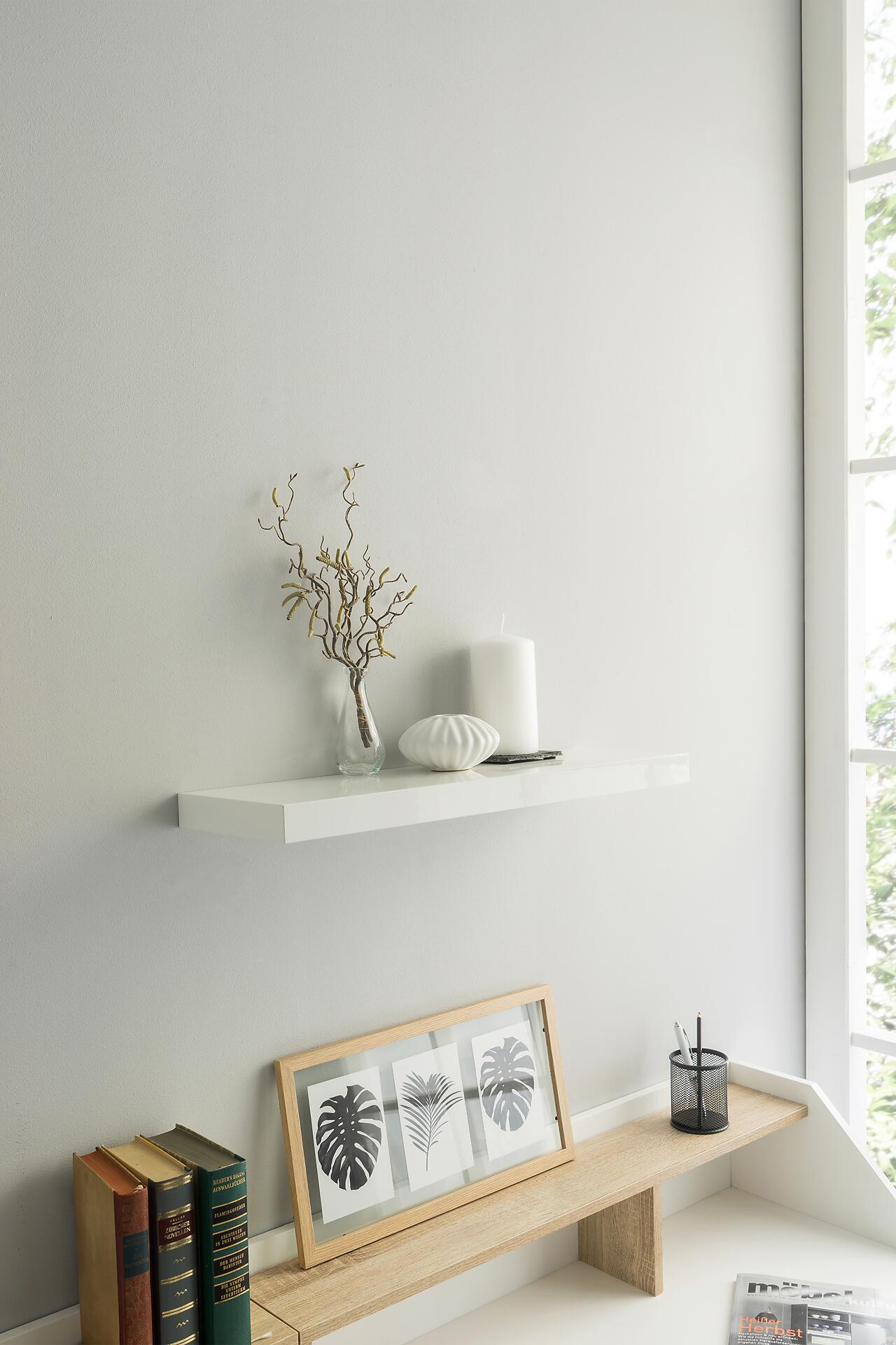 Wandboard Shelvy 60 weiß hochglänzend B/H/T: ca. 60x4x24 cm