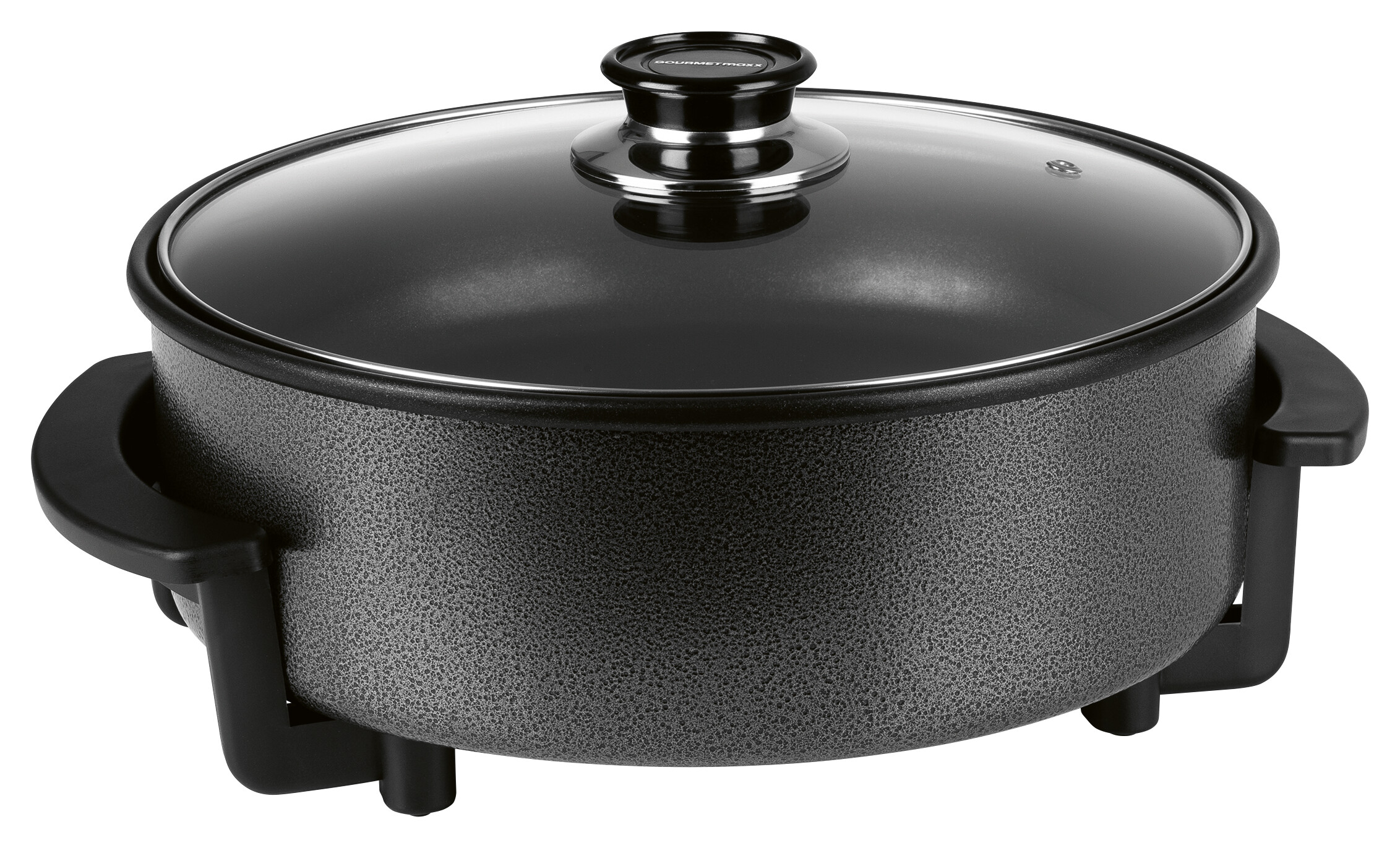 GOURMETmaxx Elektrische Party-Pfanne schwarz Edelstahl B/H/L: ca. 14,5x36x34,5 cm