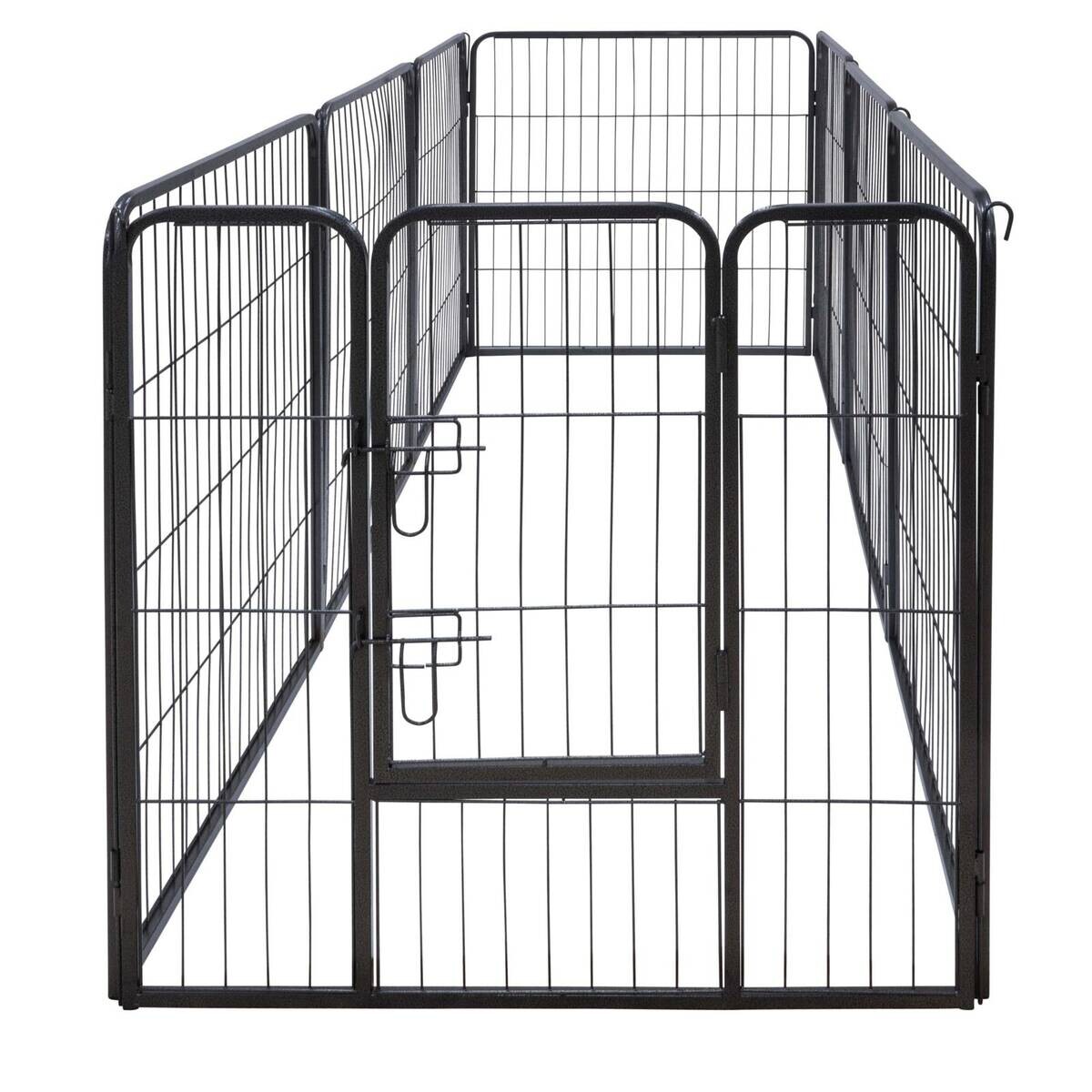 Haustierlaufstall schwarz Metall