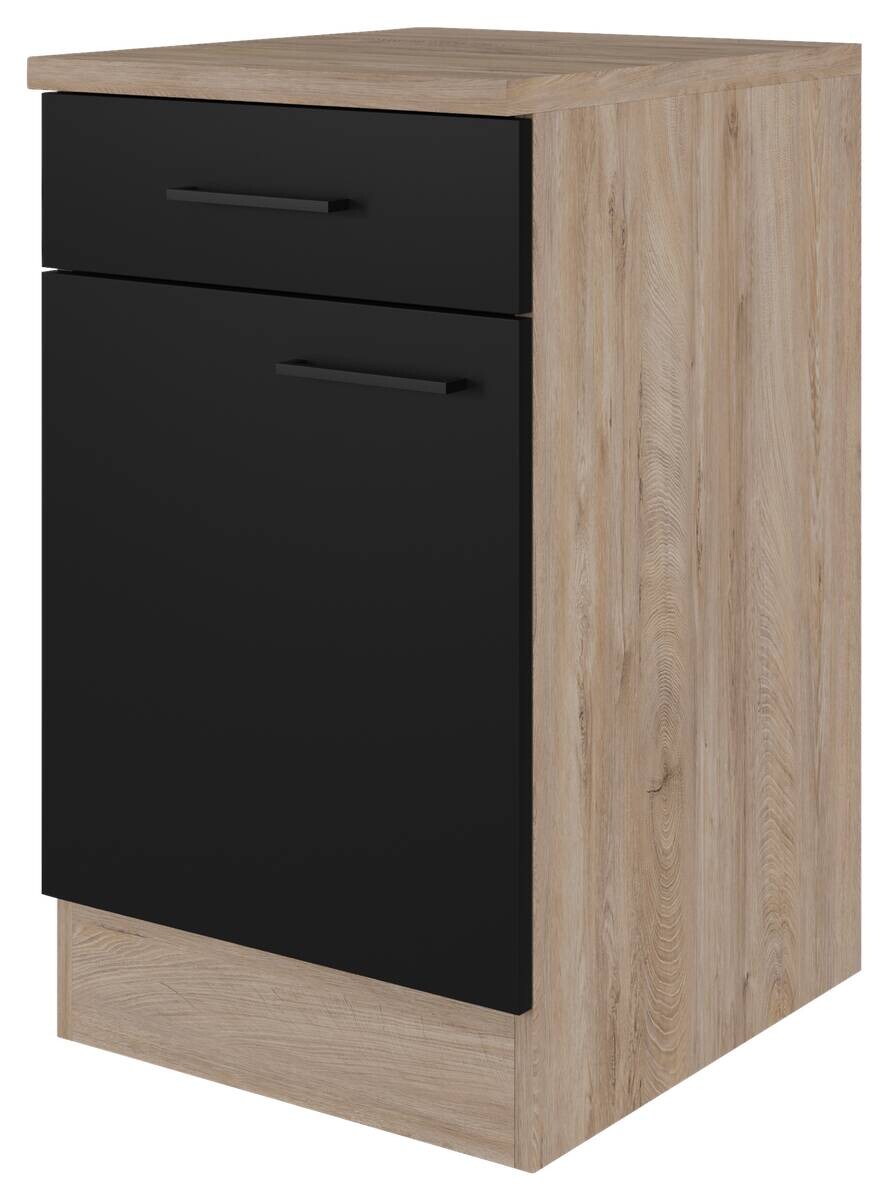 Unterschrank Capri schwarz matt B/H/T: ca. 50x85x60 cm