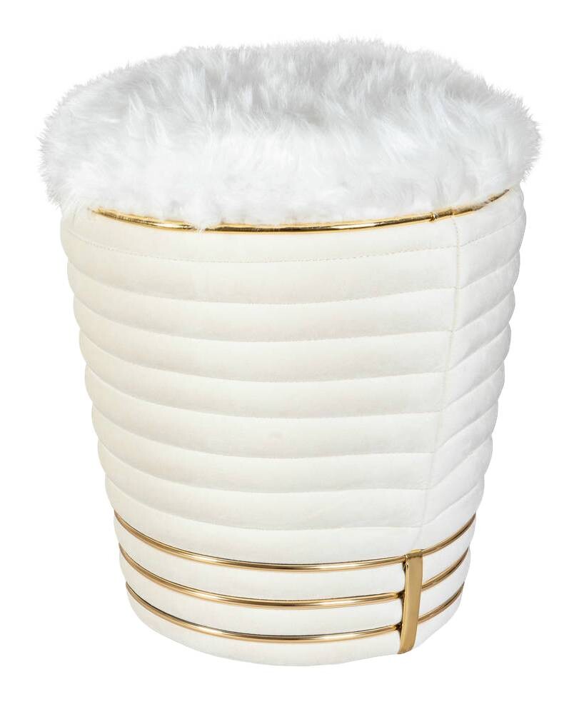 360 Living Hocker Doric 300 elfenbein gold H/D: ca. 50x42 cm