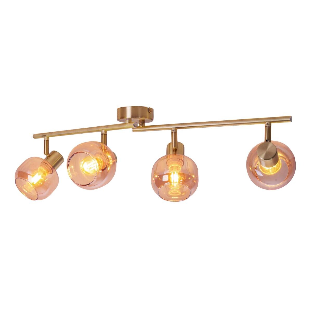 Näve Leuchten Spot gold Glas Metall B/H/T: ca. 80x20x10 cm E14 4 Brennstellen