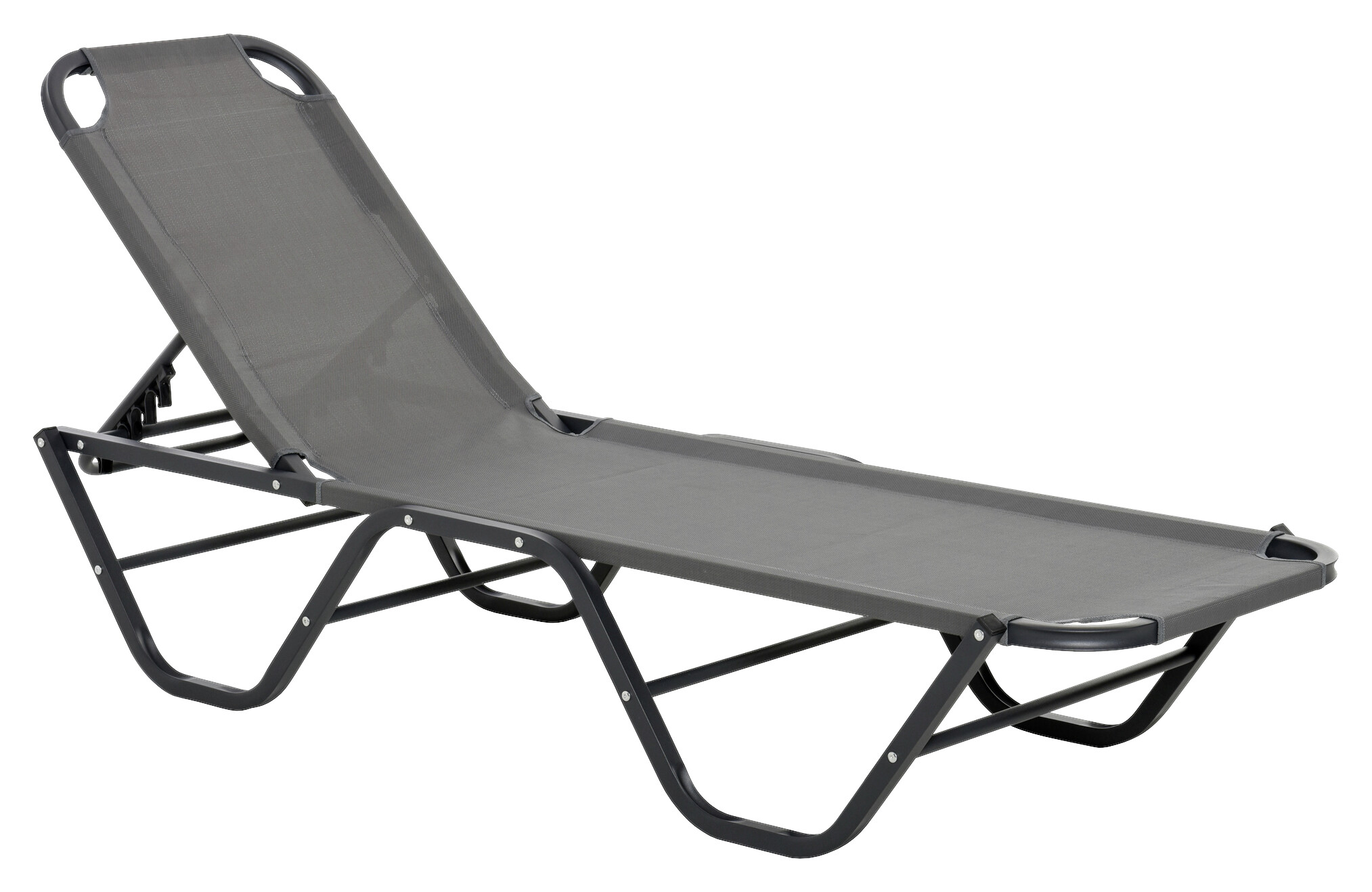 Outsunny Sonnenliege schwarz Aluminium B/H/L: ca. 59x91x163 cm