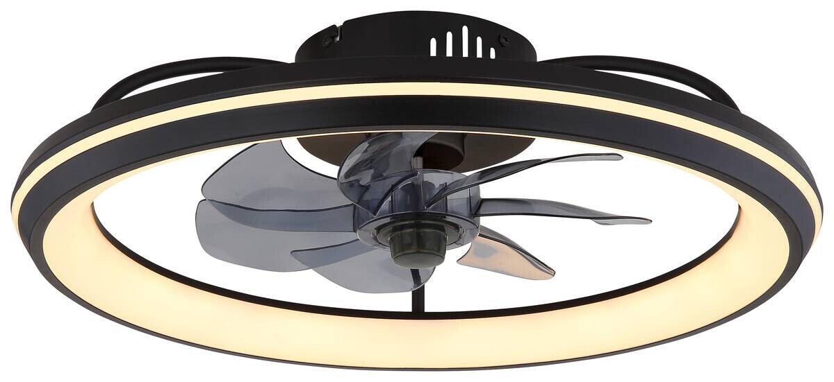 GLOBO Deckenventilator Rauch schwarz Opal H/D: ca. 14x50 cm max. 40 W