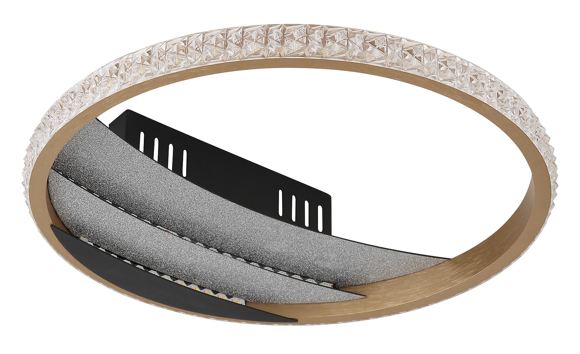 GLOBO Deckenleuchte klar schwarz gold Aluminium Metall Kunststoff H/D: ca. 6x29,5 cm 1 Brennstellen