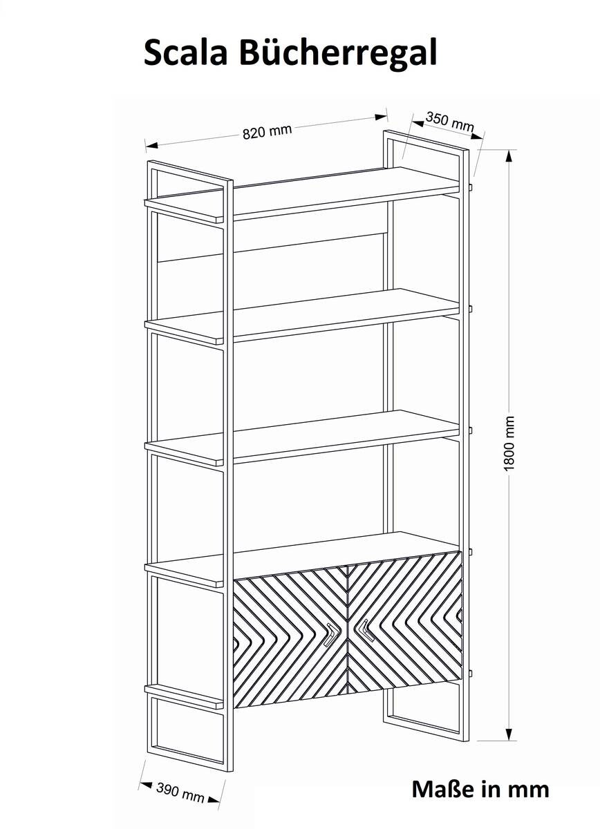 Regal Scala walnuss Nachbildung B/H/T: ca. 90x180x35 cm