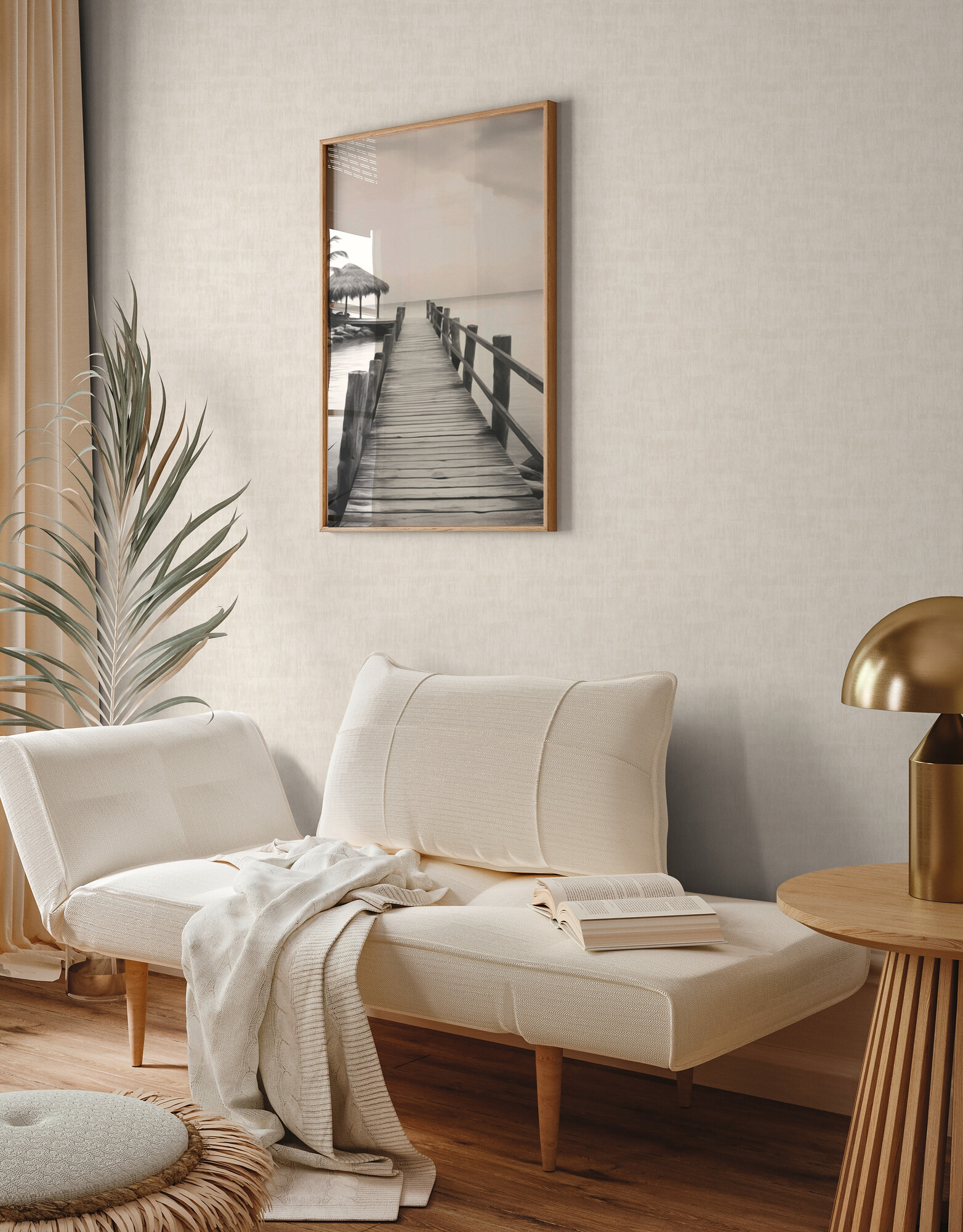 A.S.Creation Vliestapete creme beige B/H/D: ca. 53x1005x9,1 cm