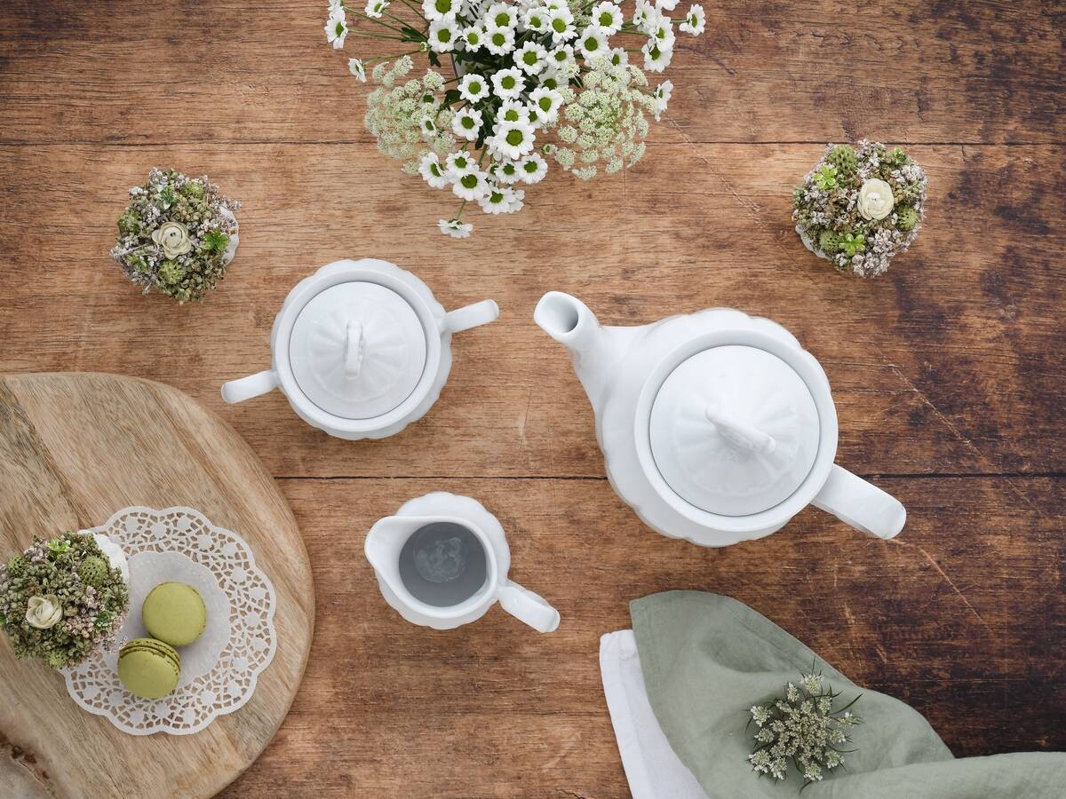 CreaTable Kaffee-Set Maria Theresia weiß Porzellan