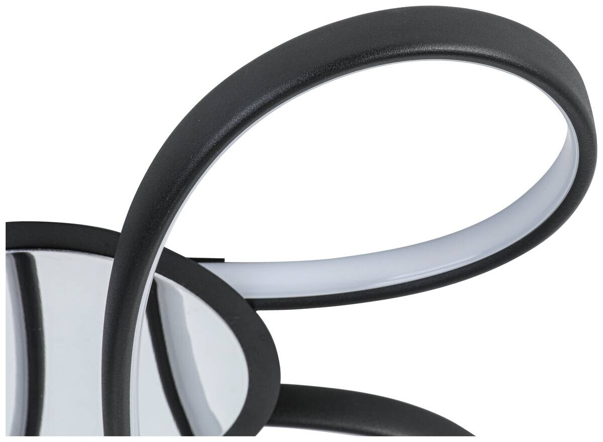 Nolo LED Deckenleuchte Markus Chrom schwarz Kunststoff Metall B/H/L: ca. 48x12x48 cm 2 Brennstellen