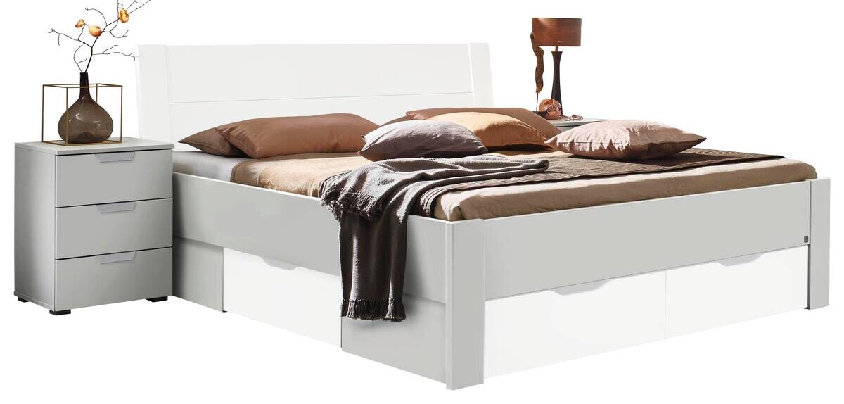 Bettrahmen Aditio Alpinweiß B/H/T: ca. 186x50x208 cm Liegefläche B/L: ca. 180x200 cm