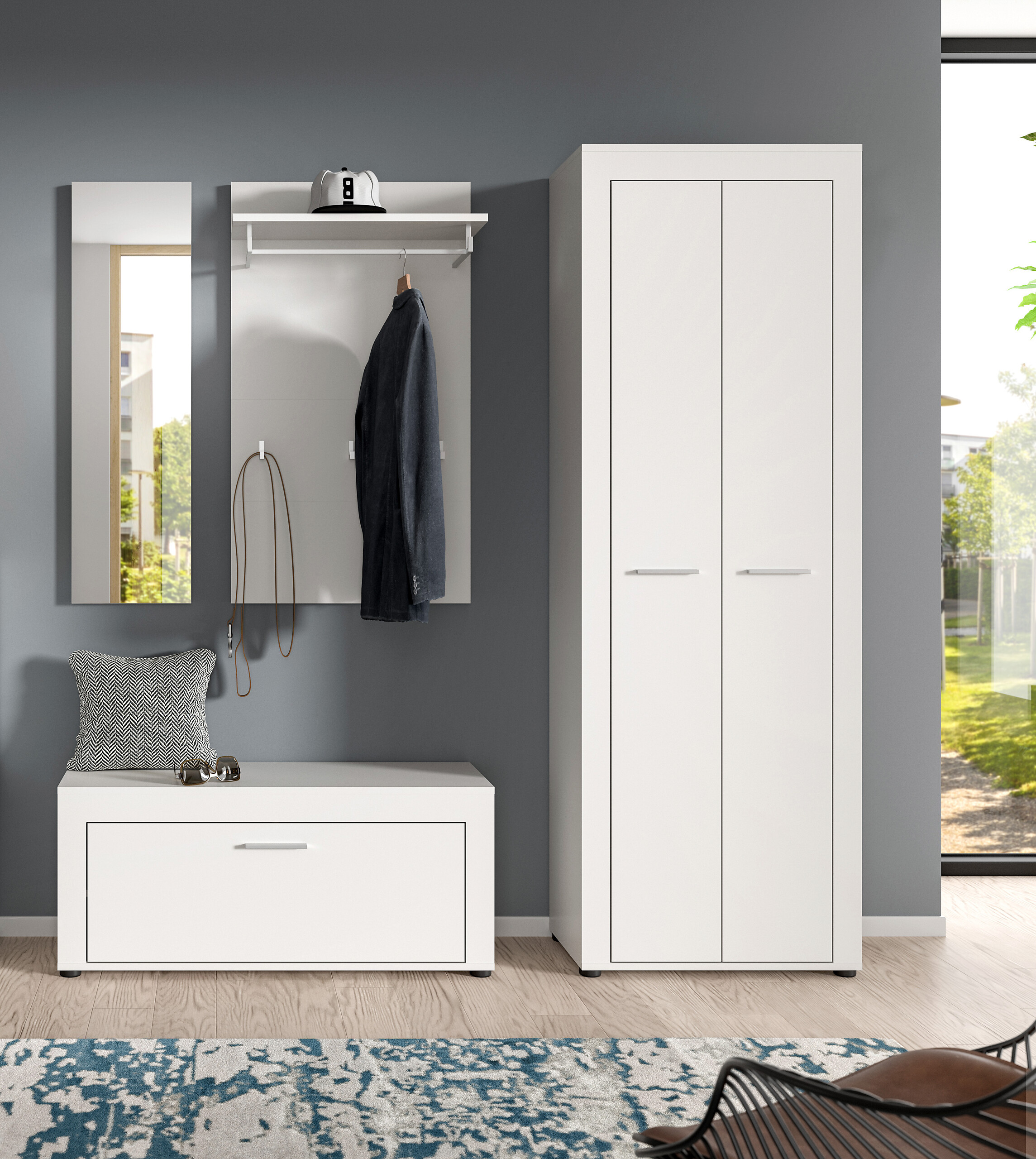 Garderobe JAM weiß B/H/T: ca. 184x191x35 cm