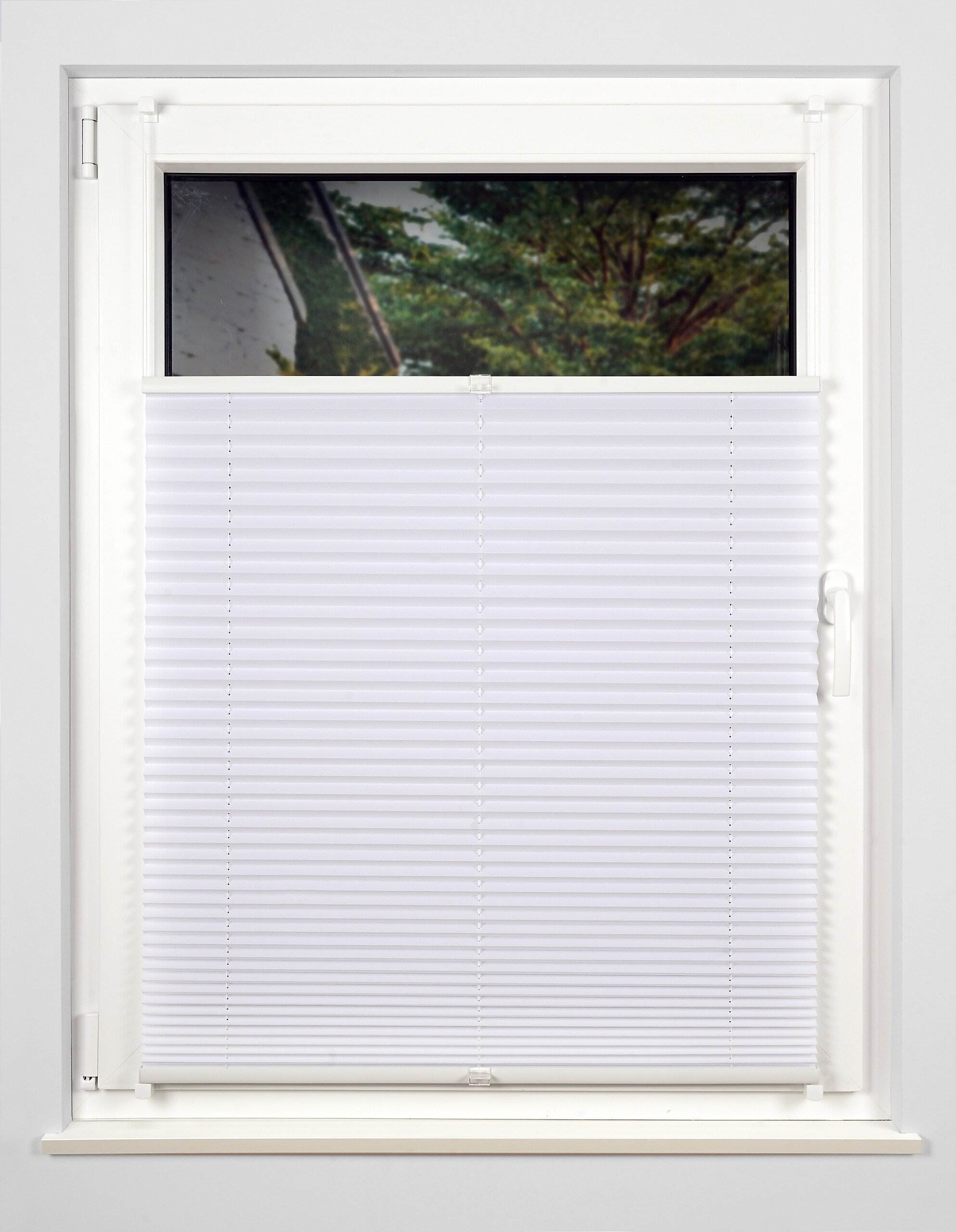 Hochwertiges Klemmplissee weiß B/L: ca. 80x210 cm